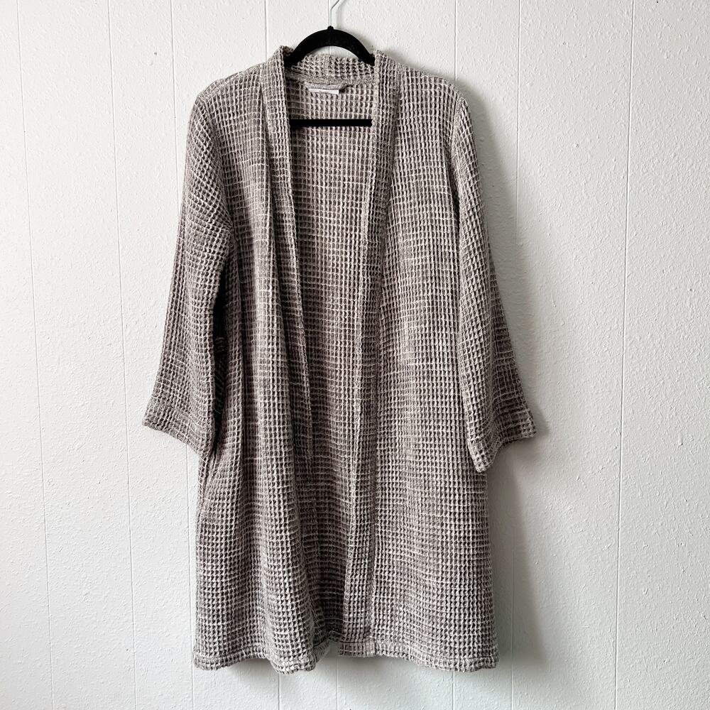 Parachute Robe Womens Small Waffle Knit Open Front 100% Cotton Breathable Cozy